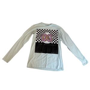 Fresh Laundry Donut OG T‑Shirt Men’s Small White Pink Blue Cotton Long Sleeve